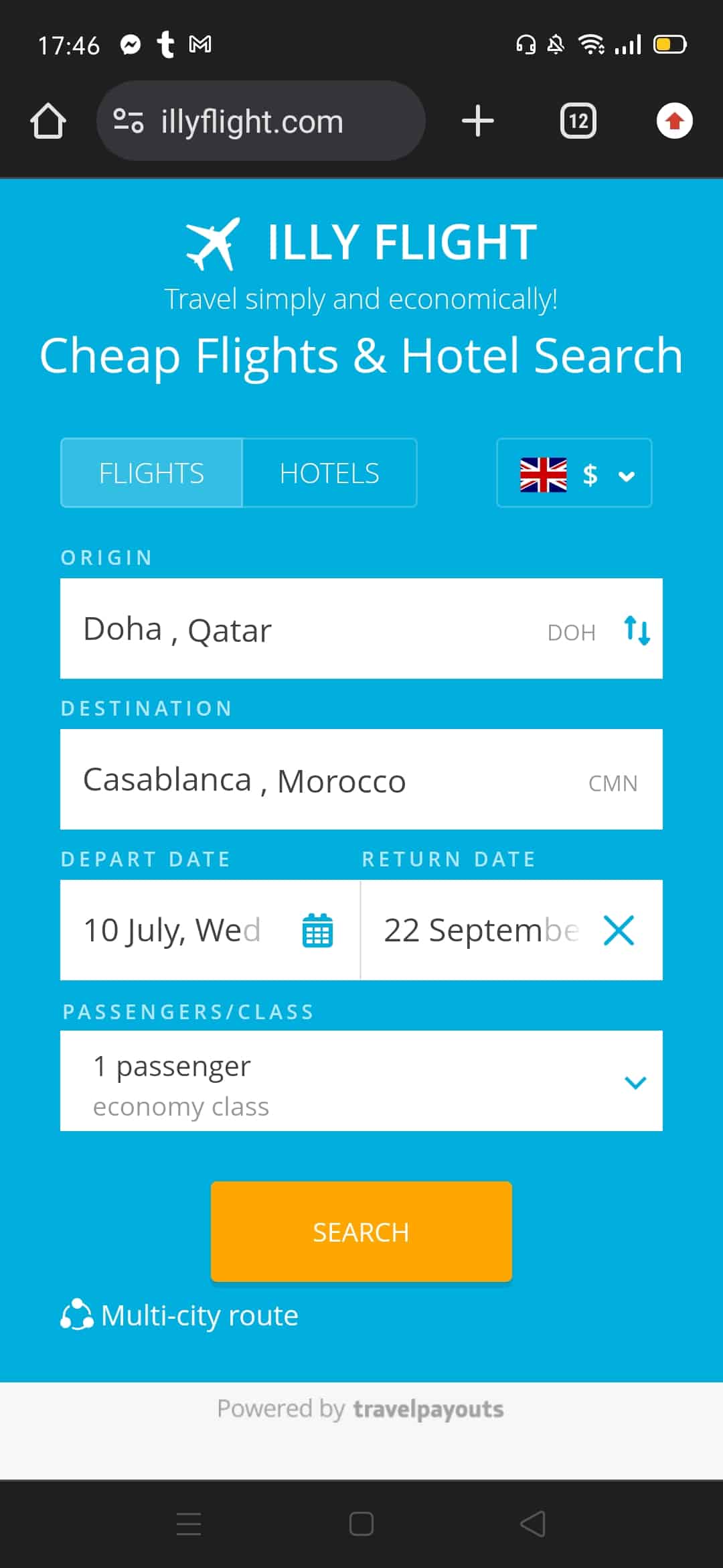 flight booking and hotel reservation website