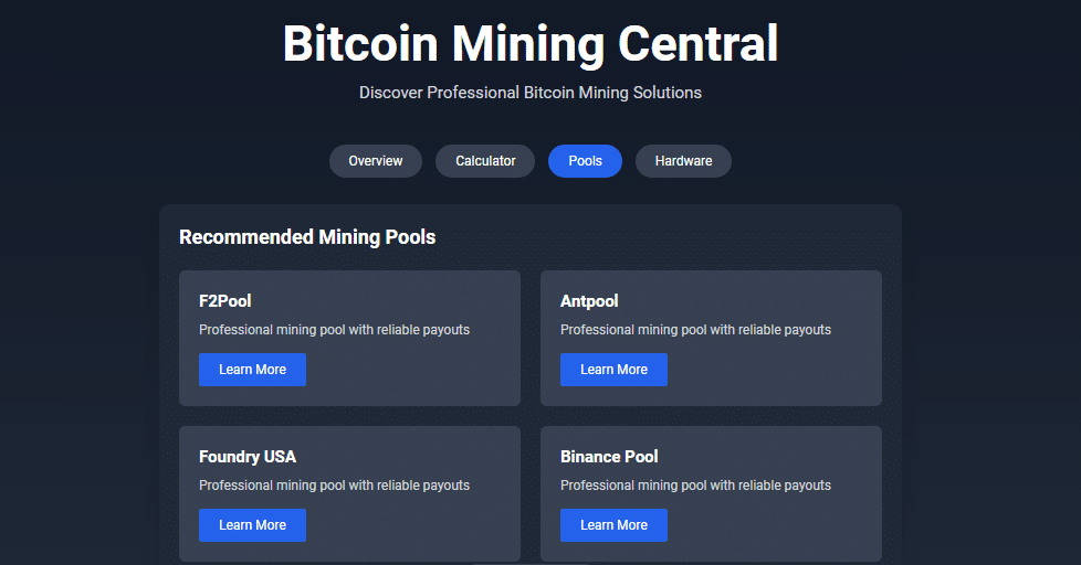 Bitcoin Mining Central