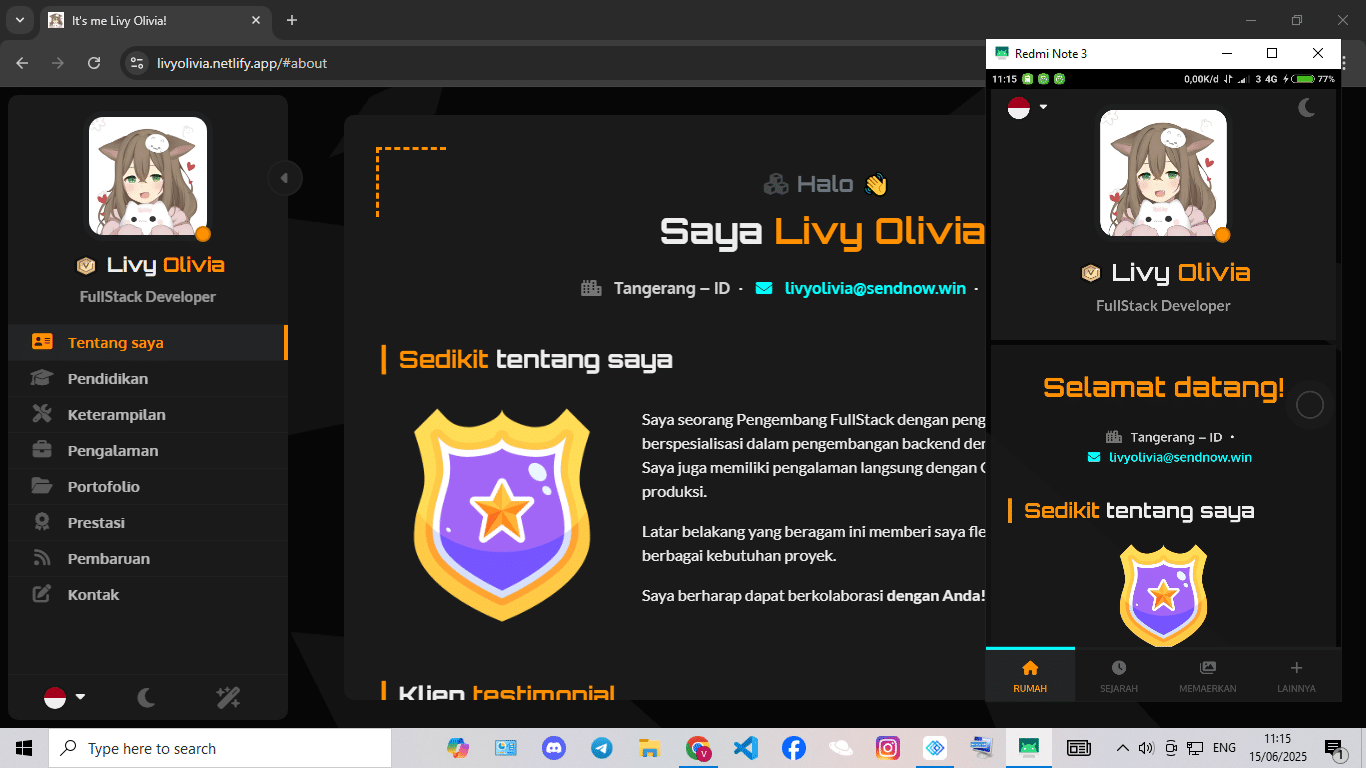 Portfolio Web React.Js+Bootstrap 5 Fully Responsive