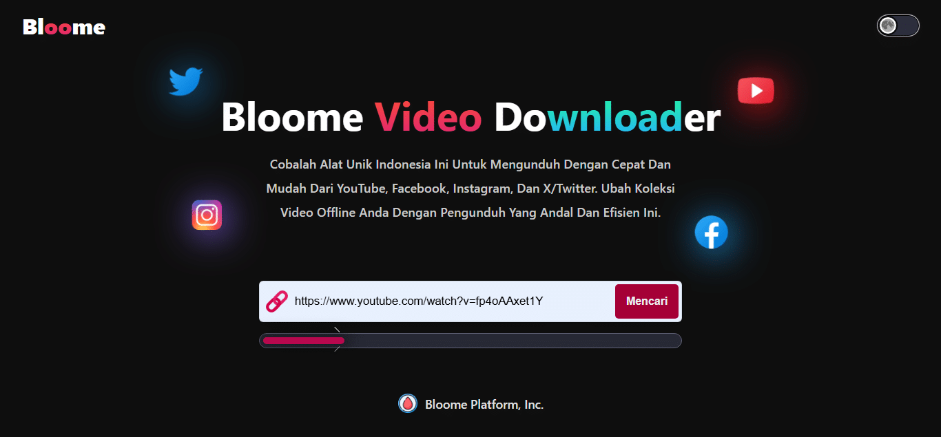 Bloome | Video Downloader YouTube, Facebook, Instagram, X/Twitter.