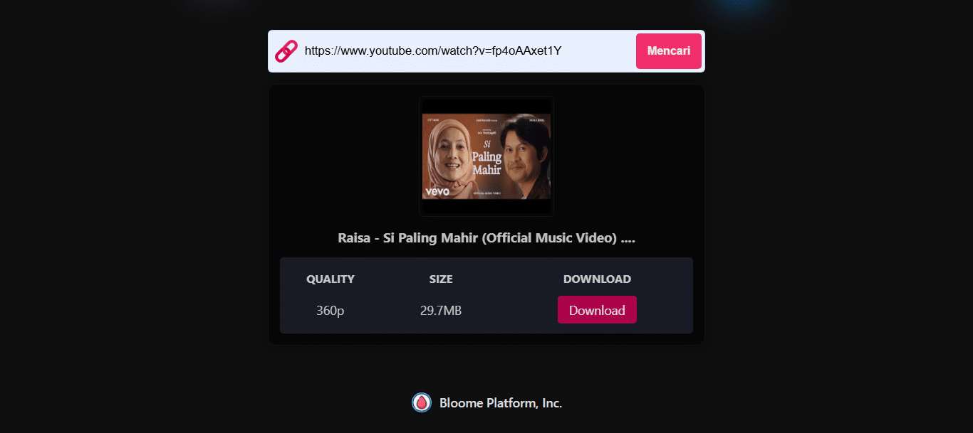 Bloome | Video Downloader YouTube, Facebook, Instagram, X/Twitter.